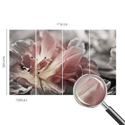 Papel de parede autocolante para sala com motivo de flores em tons pastel