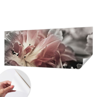 Papel de parede autocolante para sala com motivo de flores em tons pastel