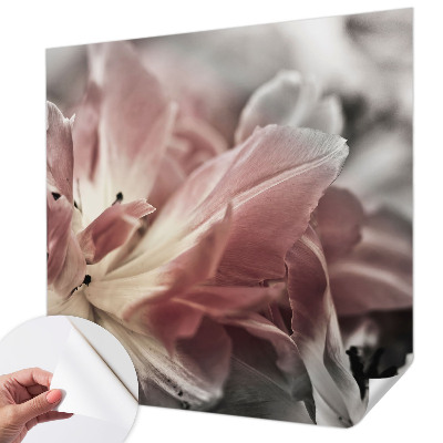 Papel de parede autocolante para sala com motivo de flores em tons pastel