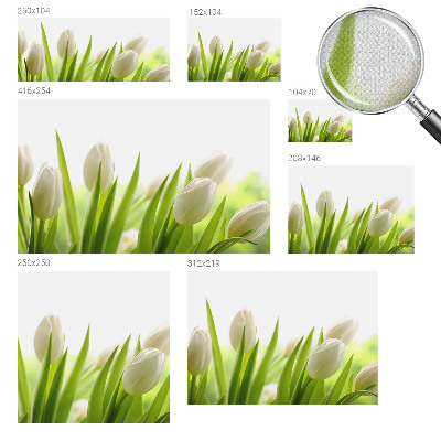 Papel de parede autocolante para quarto com estampa de tulipas brancas