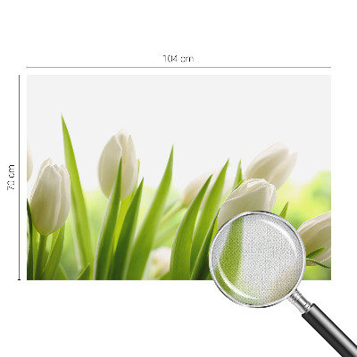 Papel de parede autocolante para quarto com estampa de tulipas brancas