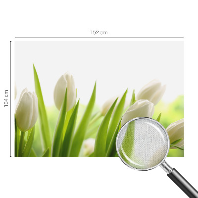 Papel de parede autocolante para quarto com estampa de tulipas brancas