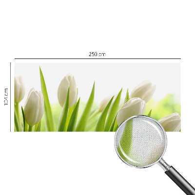 Papel de parede autocolante para quarto com estampa de tulipas brancas