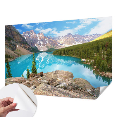 Papel de parede autocolante com motivo de lago azul