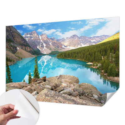 Papel de parede autocolante com motivo de lago azul