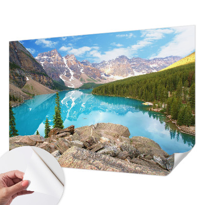 Papel de parede autocolante com motivo de lago azul