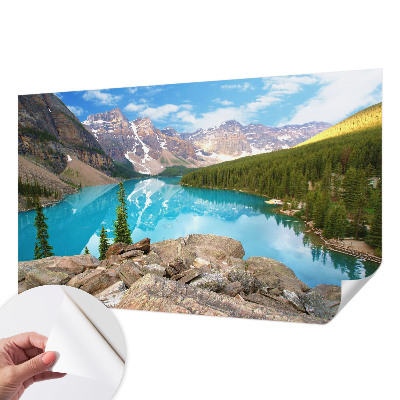 Papel de parede autocolante com motivo de lago azul