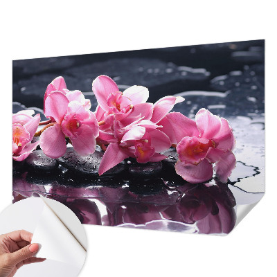 Papel de parede 3D com padrão floral elegante
