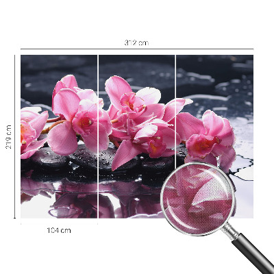 Papel de parede 3D com padrão floral elegante