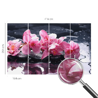 Papel de parede 3D com padrão floral elegante