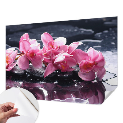 Papel de parede 3D com padrão floral elegante