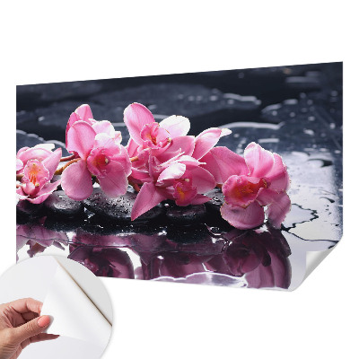 Papel de parede 3D com padrão floral elegante