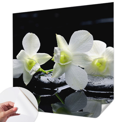 Papel de parede para criança com padrão de flores e pedras