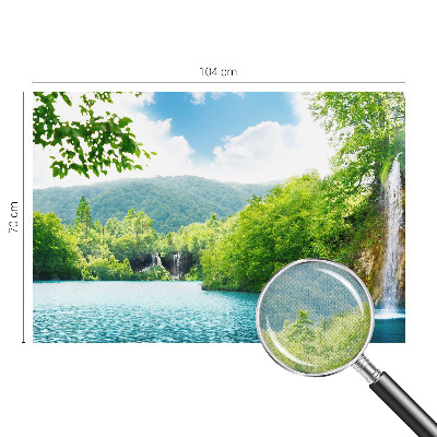 Papel de parede autocolante para sala com estampa de cachoeira natural