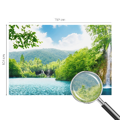 Papel de parede autocolante para sala com estampa de cachoeira natural