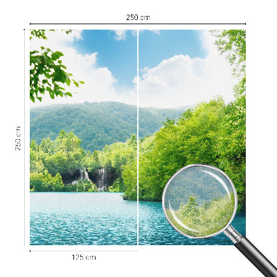 Papel de parede autocolante para sala com estampa de cachoeira natural