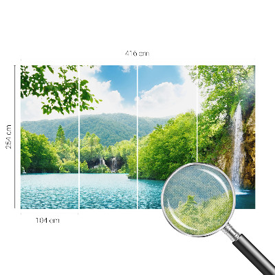 Papel de parede autocolante para sala com estampa de cachoeira natural