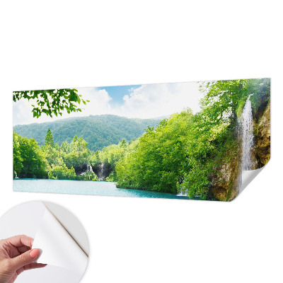 Papel de parede autocolante para sala com estampa de cachoeira natural
