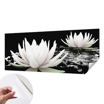 Papel de parede infantil com estampa de flores aquáticas