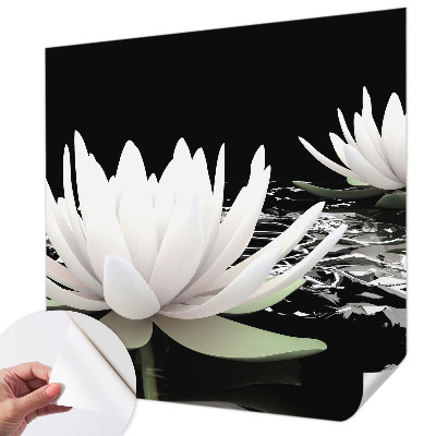 Papel de parede infantil com estampa de flores aquáticas