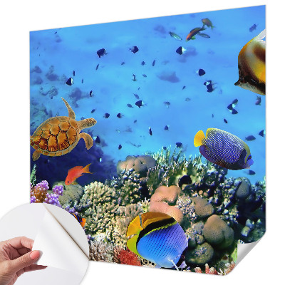 Papel de parede infantil com estampa de recife de coral