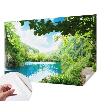 Papel de parede autocolante com padrão Oásis natural