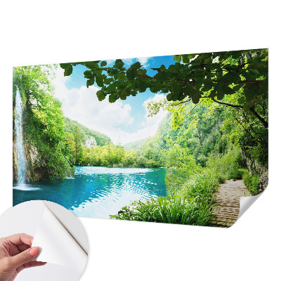 Papel de parede autocolante com padrão Oásis natural