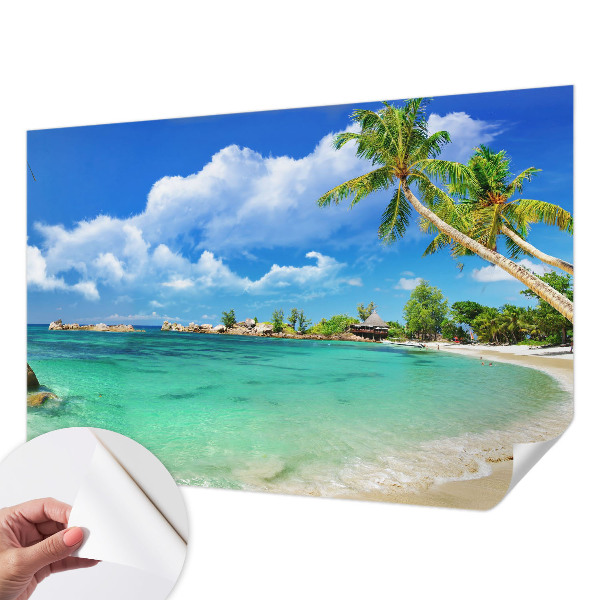 Papel de parede autocolante para sala com estampa Paraíso Tropical