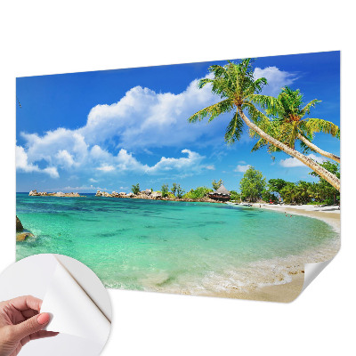 Papel de parede autocolante para sala com estampa Paraíso Tropical