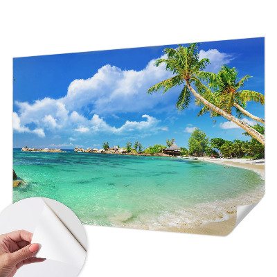 Papel de parede autocolante para sala com estampa Paraíso Tropical