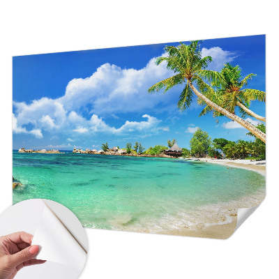 Papel de parede autocolante para sala com estampa Paraíso Tropical