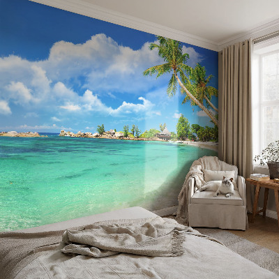 Papel de parede autocolante para sala com estampa Paraíso Tropical