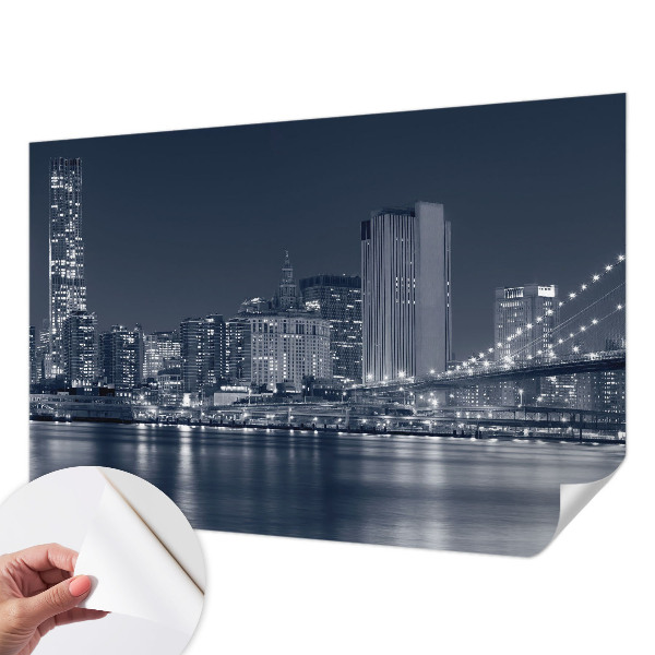 Papel de parede autocolante para quarto com estampa de cidade noturna