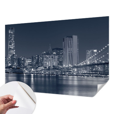 Papel de parede autocolante para quarto com estampa de cidade noturna