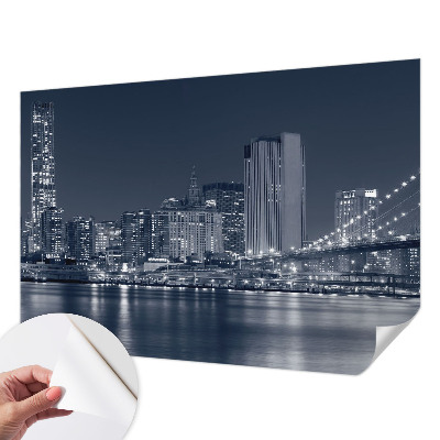 Papel de parede autocolante para quarto com estampa de cidade noturna