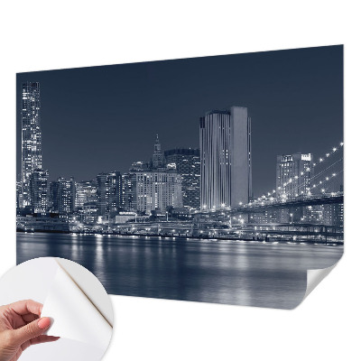 Papel de parede autocolante para quarto com estampa de cidade noturna