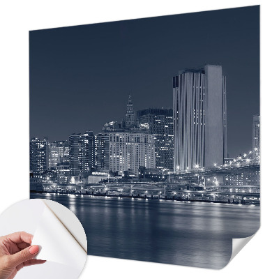 Papel de parede autocolante para quarto com estampa de cidade noturna