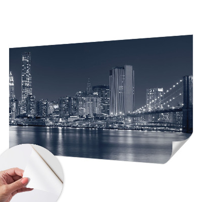 Papel de parede autocolante para quarto com estampa de cidade noturna