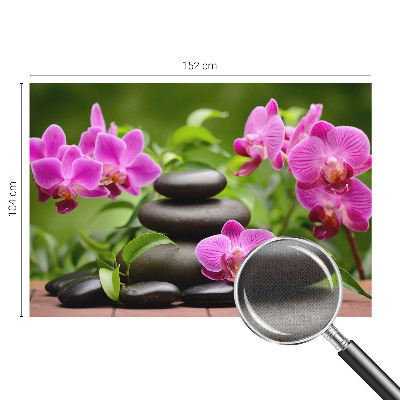Papel de parede autocolante com padrão de pedras de orquídea