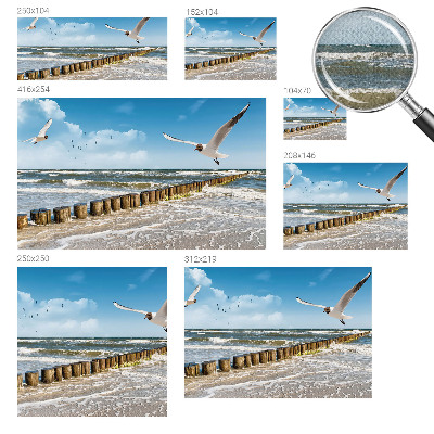 Papel de parede 3D com paisagem litorânea