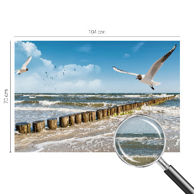 Papel de parede 3D com paisagem litorânea