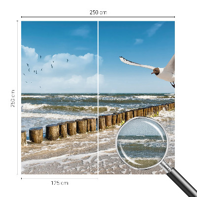 Papel de parede 3D com paisagem litorânea