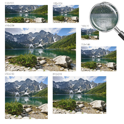 Papel de parede infantil com estampa de lago na montanha