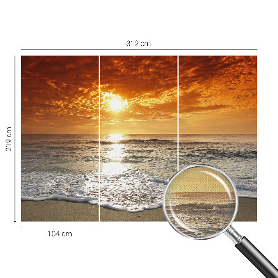 Papel de parede autocolante para quarto com estampa de ondas do oceano