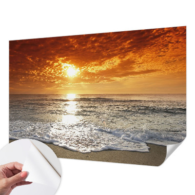 Papel de parede autocolante para quarto com estampa de ondas do oceano