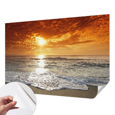 Papel de parede autocolante para quarto com estampa de ondas do oceano