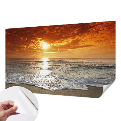 Papel de parede autocolante para quarto com estampa de ondas do oceano