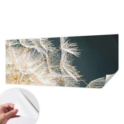 Papel de parede autocolante para sala com estampa de dente-de-leão que transmite leveza
