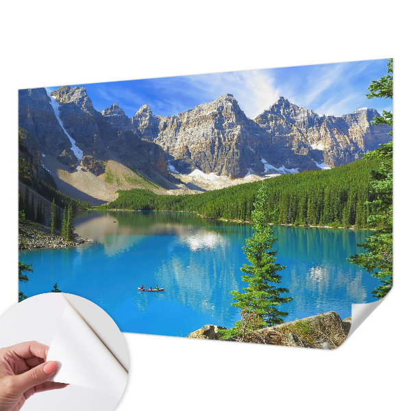 Papel de parede 3D com estampa de lago da montanha