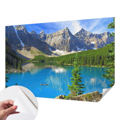 Papel de parede 3D com estampa de lago da montanha